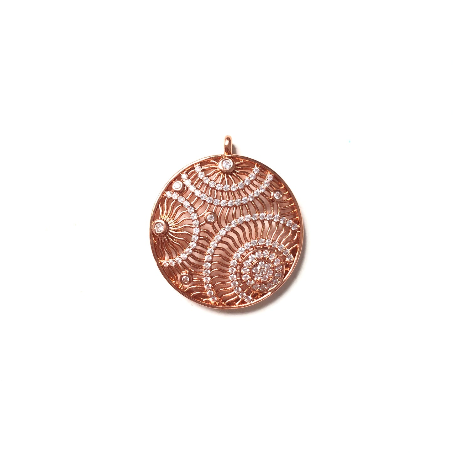 5-10pcs/lot 29*33mm CZ Paved Big Size Galaxy Charms Rose Gold CZ Paved Charms Large Sizes Charms Beads Beyond