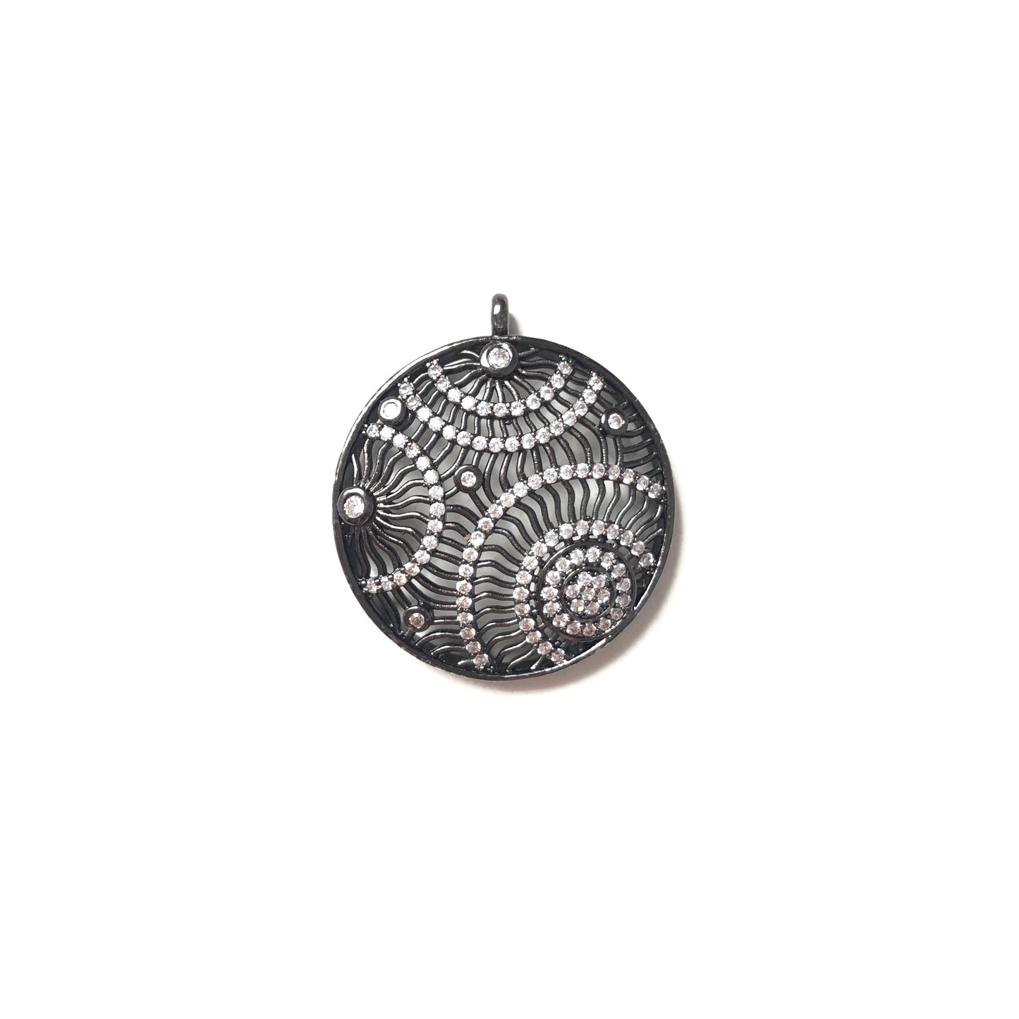 5-10pcs/lot 29*33mm CZ Paved Big Size Galaxy Charms Black CZ Paved Charms Large Sizes Charms Beads Beyond