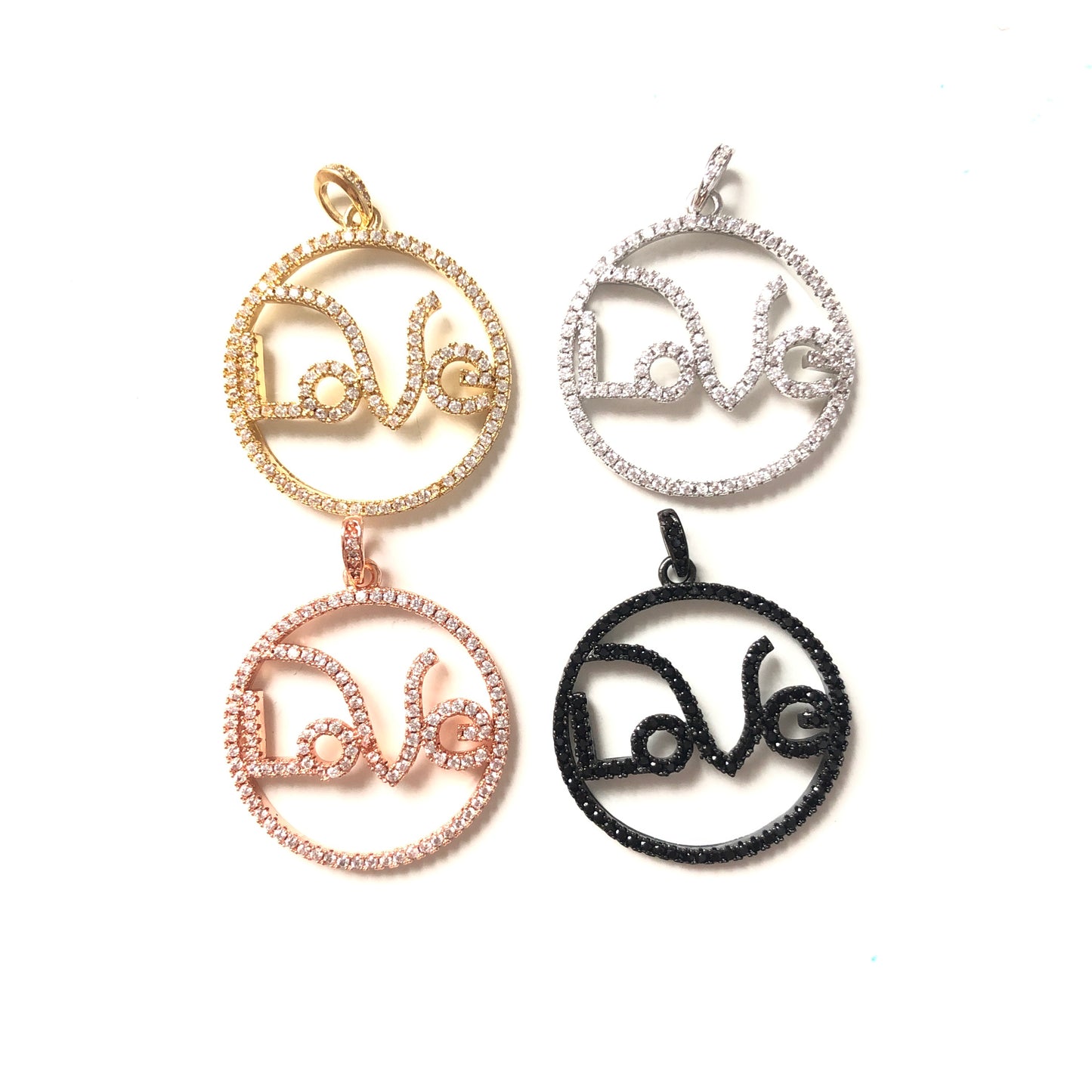10pcs/lot 28mm CZ Paved LOVE Charms CZ Paved Charms Love Letters Charms Beads Beyond