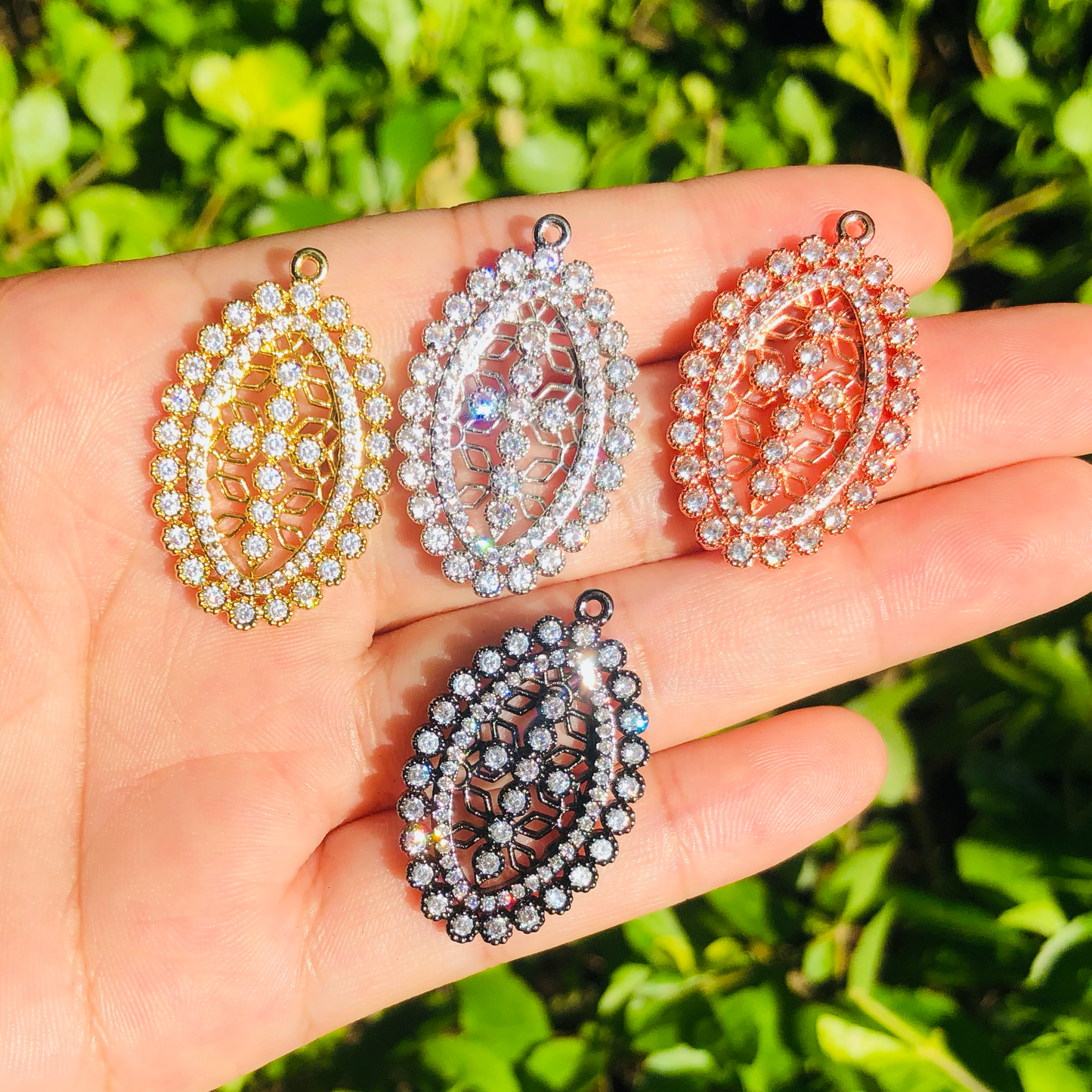 5-10pcs/lot 31*19mm CZ Paved Big Size Cross Charms Mix Colors CZ Paved Charms Crosses Large Sizes Charms Beads Beyond