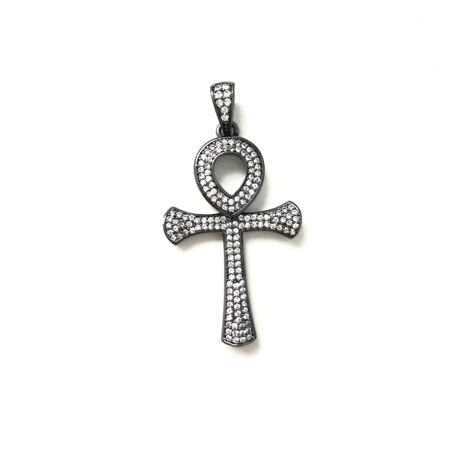 10pcs/lot 45*23.3mm CZ Paved Ankh Charms Black CZ Paved Charms ANKH Symbols Charms Beads Beyond
