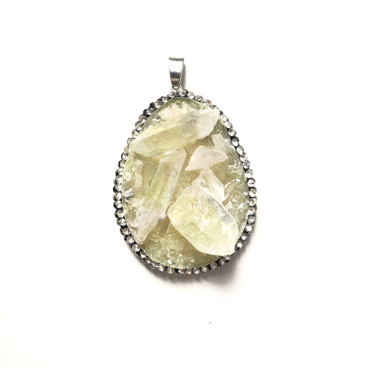 5pcs/lot 44-48mm Water Drop Natural Quartz Charm Yellow Stone Charms Charms Beads Beyond