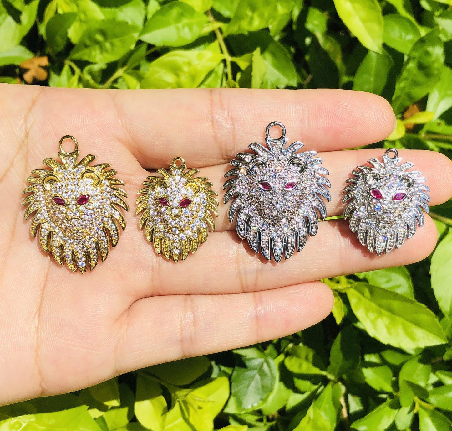 10pcs/lot CZ Paved Lion Charms CZ Paved Charms Animals & Insects Charms Beads Beyond