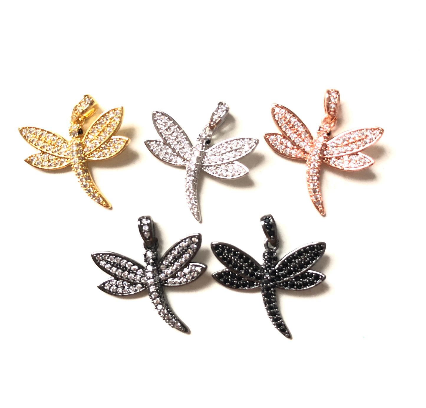 10pcs/lot 23.5*21.5mm CZ Paved Dragonfly Charms CZ Paved Charms Animals & Insects Charms Beads Beyond