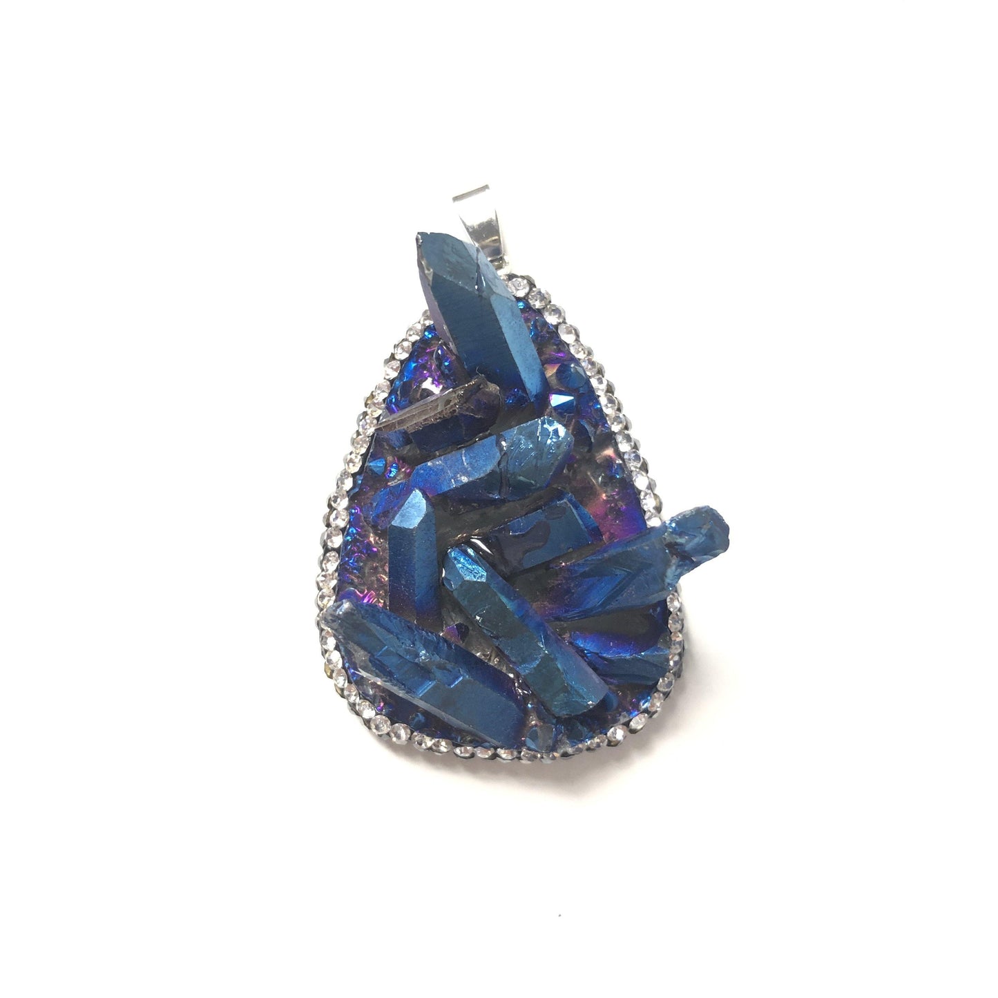 5pcs/lot 44-48mm Water Drop Natural Quartz Charm Electroplated Blue Stone Charms Charms Beads Beyond