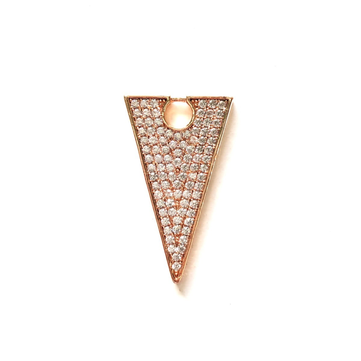 5-10pcs/lot 27*16mm CZ Pave Triangle Charms Rose Gold CZ Paved Charms Geometrics Charms Beads Beyond