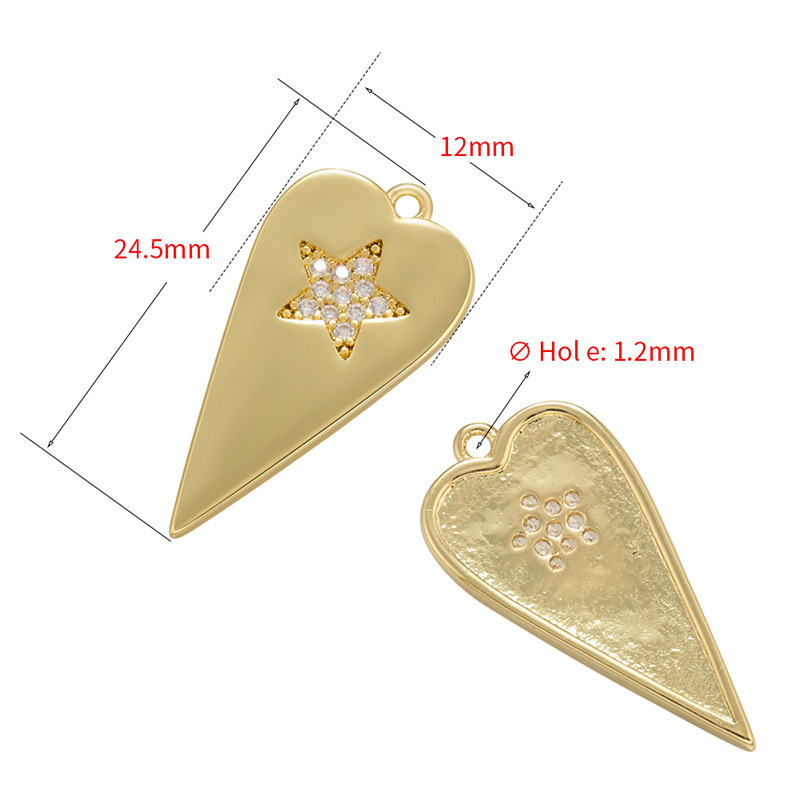 10pcs/lot 24.5*12mm Colorful CZ Pave Heart Charm Pendants CZ Paved Charms Hearts Charms Beads Beyond