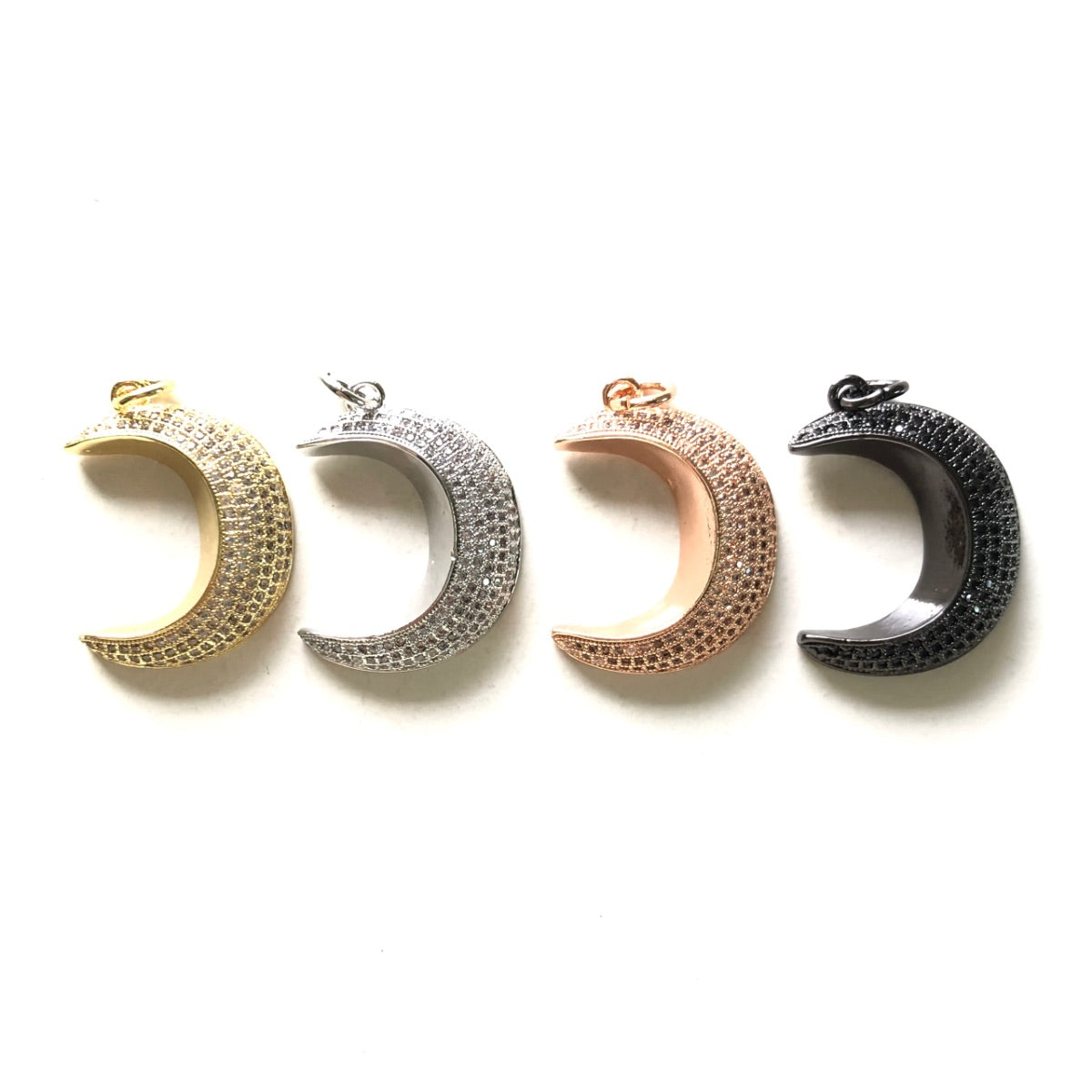 10pcs/lot 28*20.5mm CZ Paved New Moon Crescent Charms CZ Paved Charms Sun Moon Stars Charms Beads Beyond