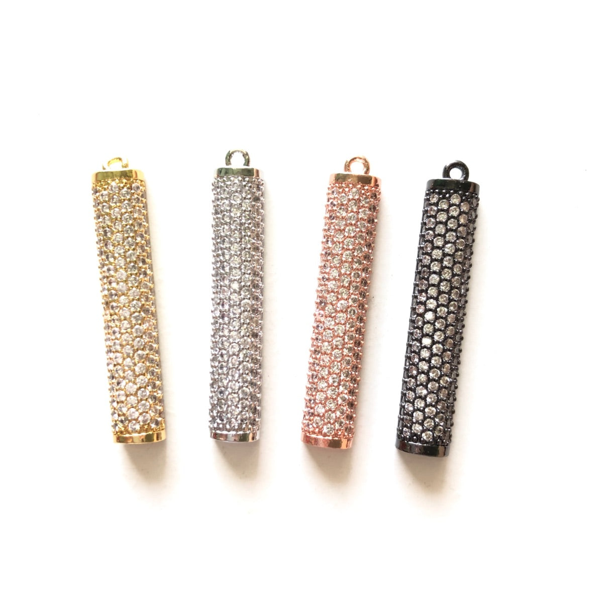 5-10pcs/lot 35*7mm CZ Pave Long Bar Charm Pendants CZ Paved Charms Geometrics Charms Beads Beyond