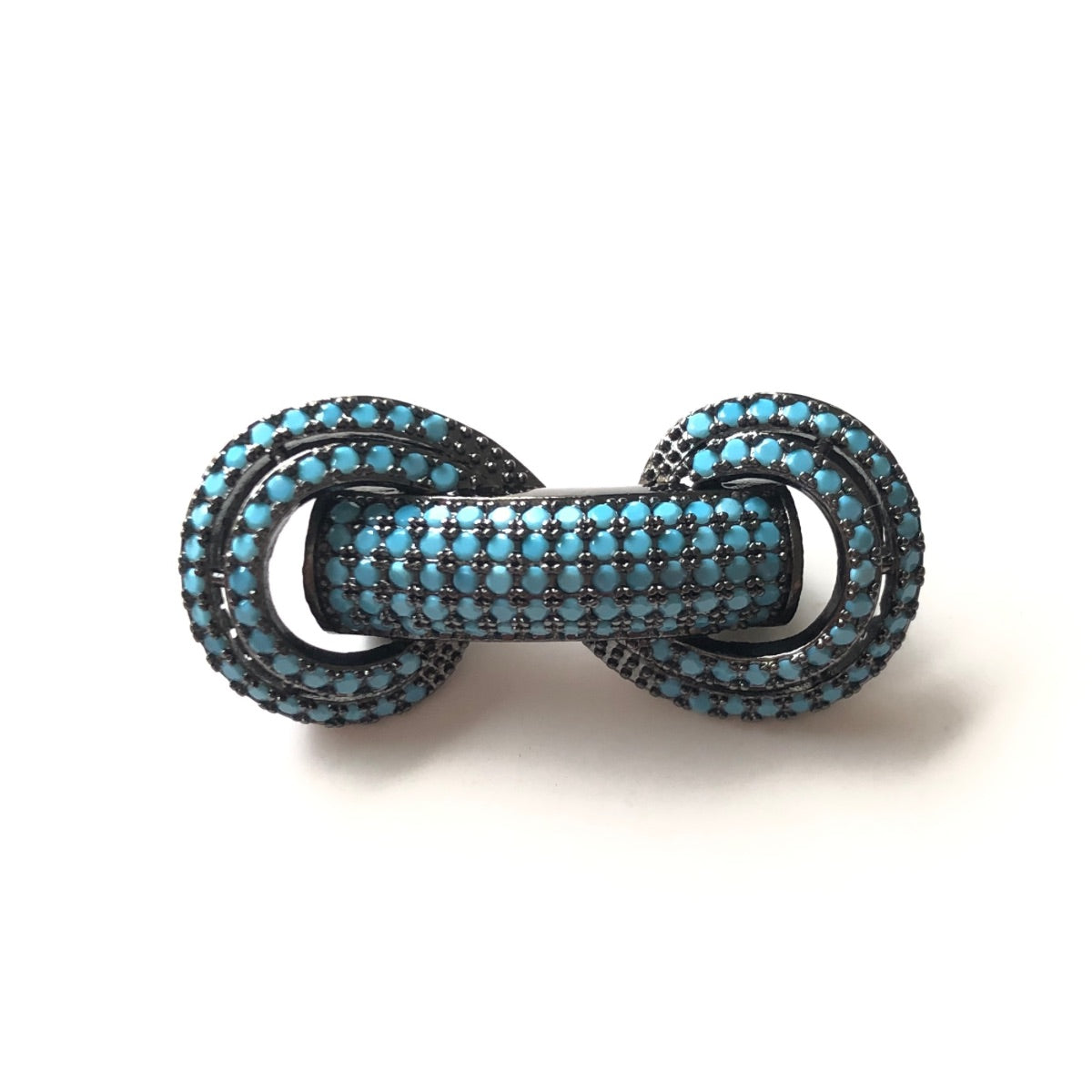 5pcs/lot 31*14.5*8mm Turquoise CZ Paved Tube Bar Spacers Black CZ Paved Spacers Colorful Zirconia New Spacers Arrivals Tube Bar Centerpieces Charms Beads Beyond