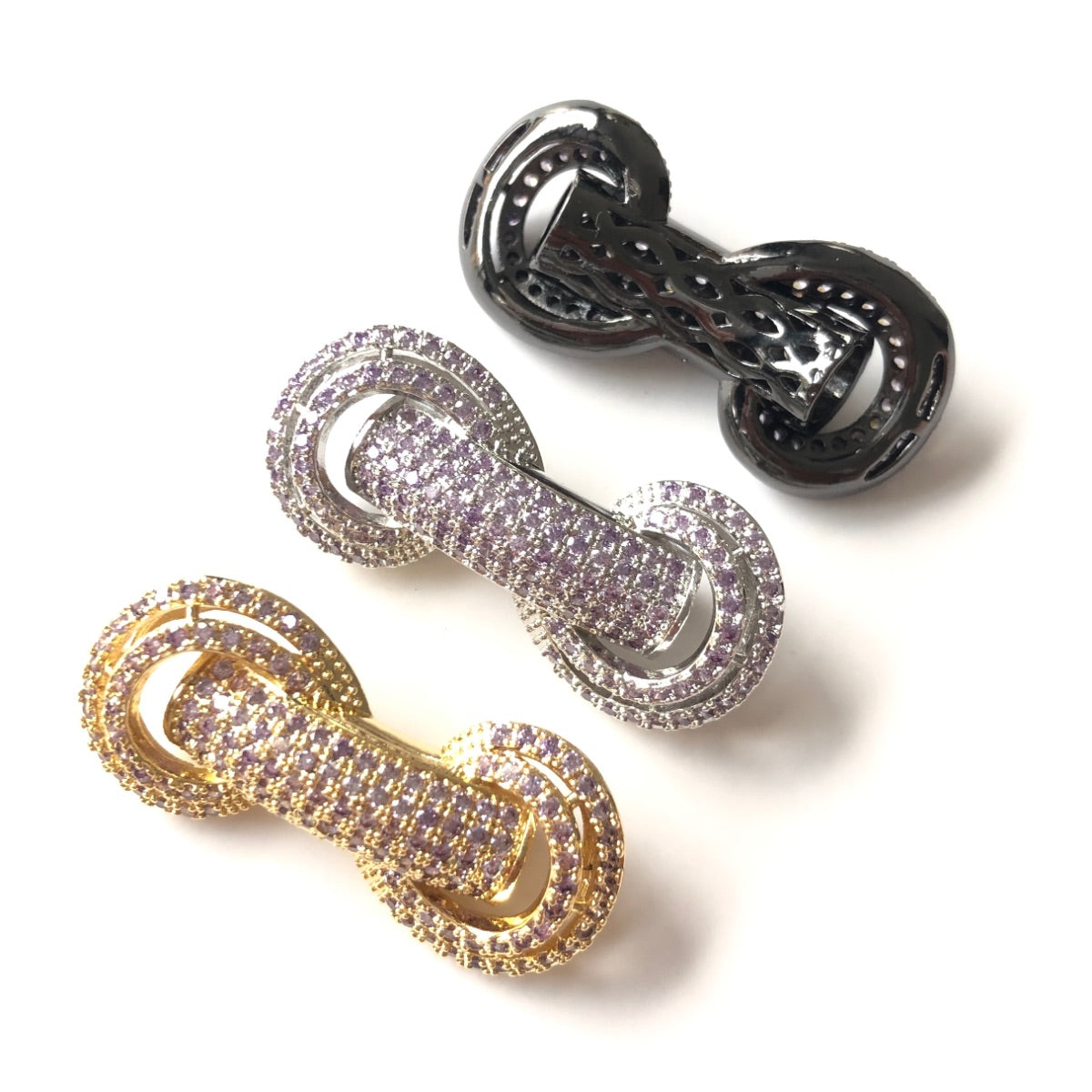 5pcs/lot 31*14.5*8mm Purple CZ Paved Tube Bar Spacers CZ Paved Spacers Colorful Zirconia New Spacers Arrivals Tube Bar Centerpieces Charms Beads Beyond