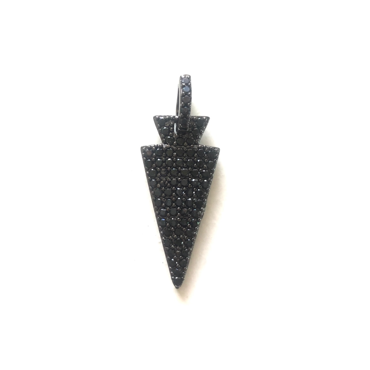 5-10pcs/lot 30*11mm CZ Pave Arrow Charm Pendants Black on Black CZ Paved Charms Geometrics Charms Beads Beyond