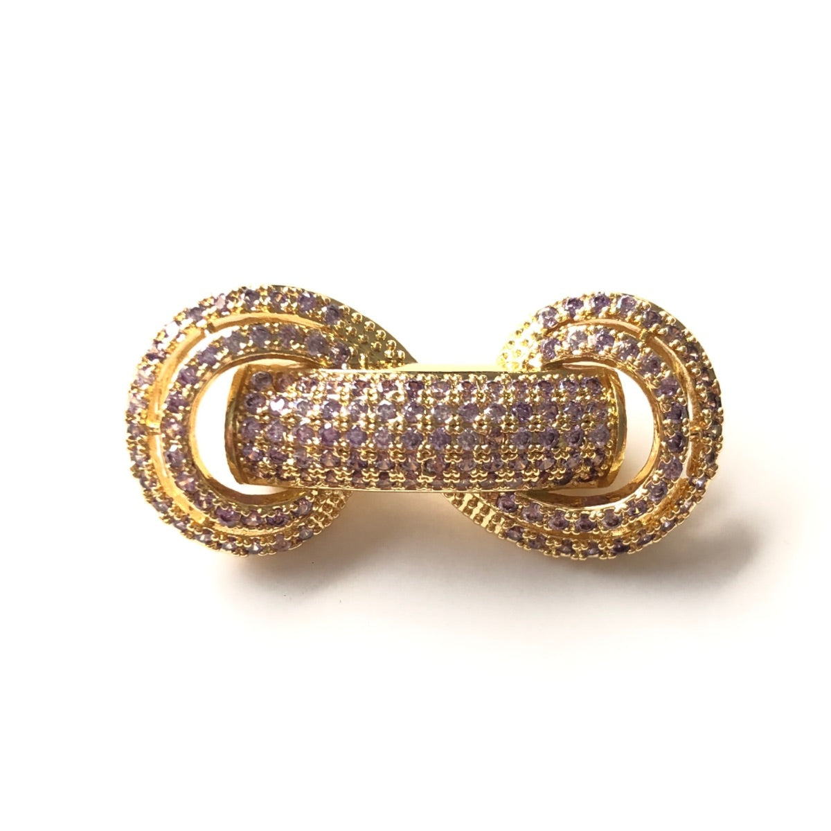 5pcs/lot 31*14.5*8mm Purple CZ Paved Tube Bar Spacers Gold CZ Paved Spacers Colorful Zirconia New Spacers Arrivals Tube Bar Centerpieces Charms Beads Beyond