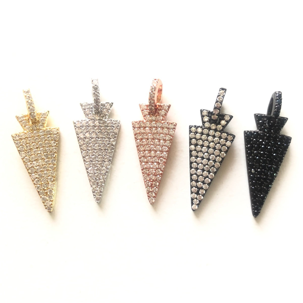 5-10pcs/lot 30*11mm CZ Pave Arrow Charm Pendants CZ Paved Charms Geometrics Charms Beads Beyond