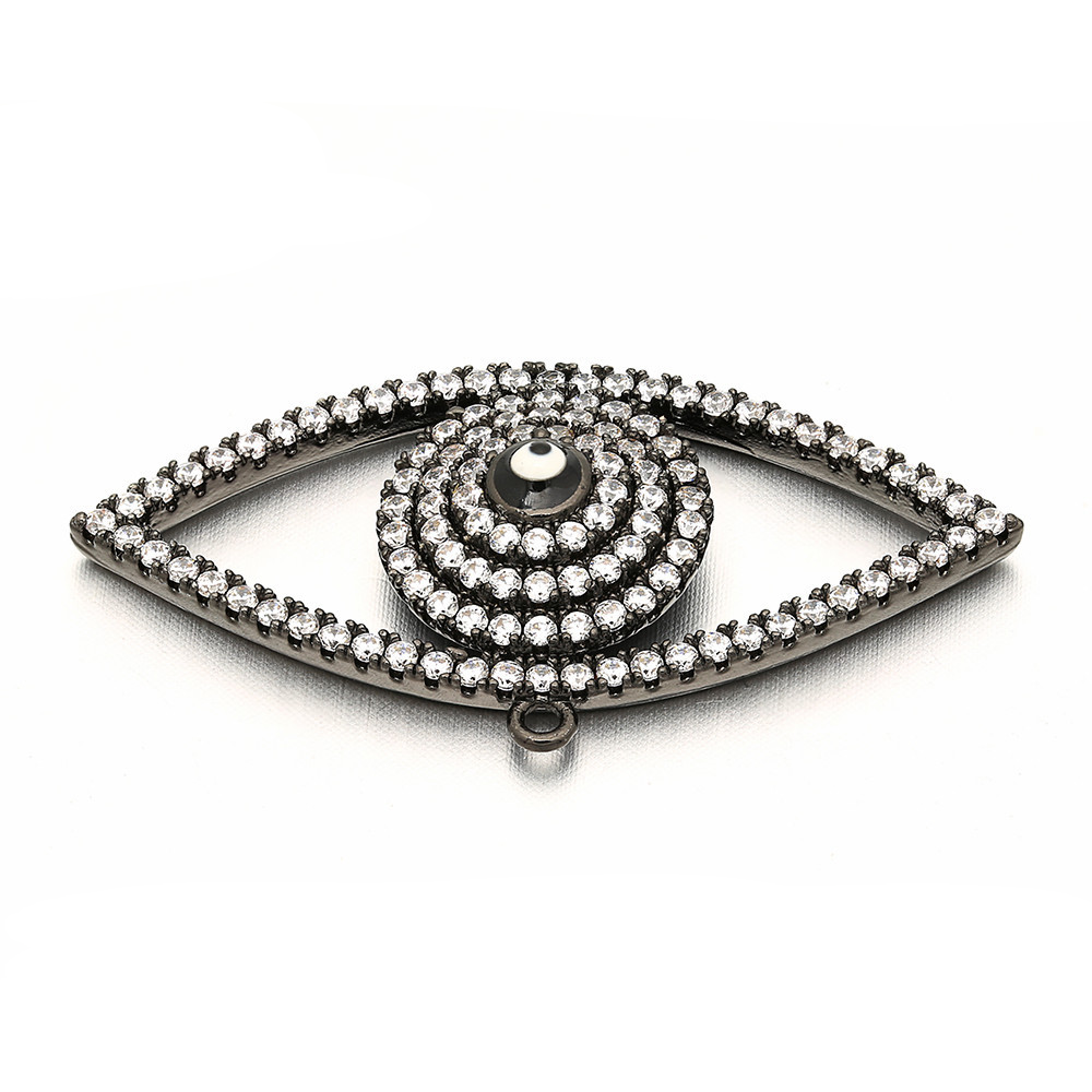 10pcs/lot 37*19mm CZ Paved Big Evil Eye Charms Black CZ Paved Charms Evil Eyes Charms Beads Beyond