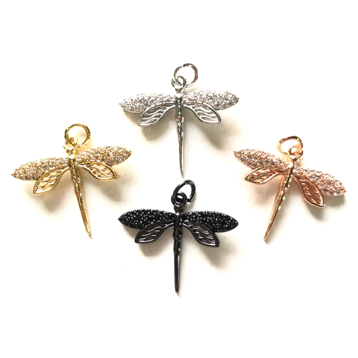 10pcs/lot 27.3*23.3mm CZ Paved Dragonfly Charms CZ Paved Charms Animals & Insects Charms Beads Beyond