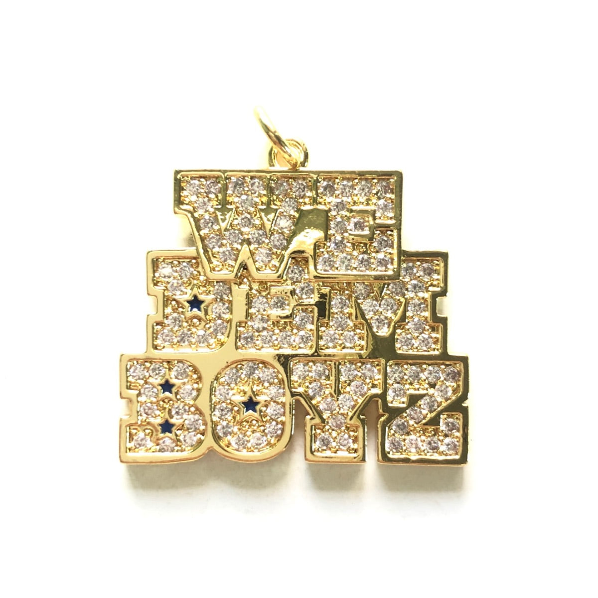 10pcs/lot 30*28mm CZ Paved We Dem Boyz Word Cowboys American Football Soccer Charms Gold CZ Paved Charms American Football Sports New Charms Arrivals Charms Beads Beyond