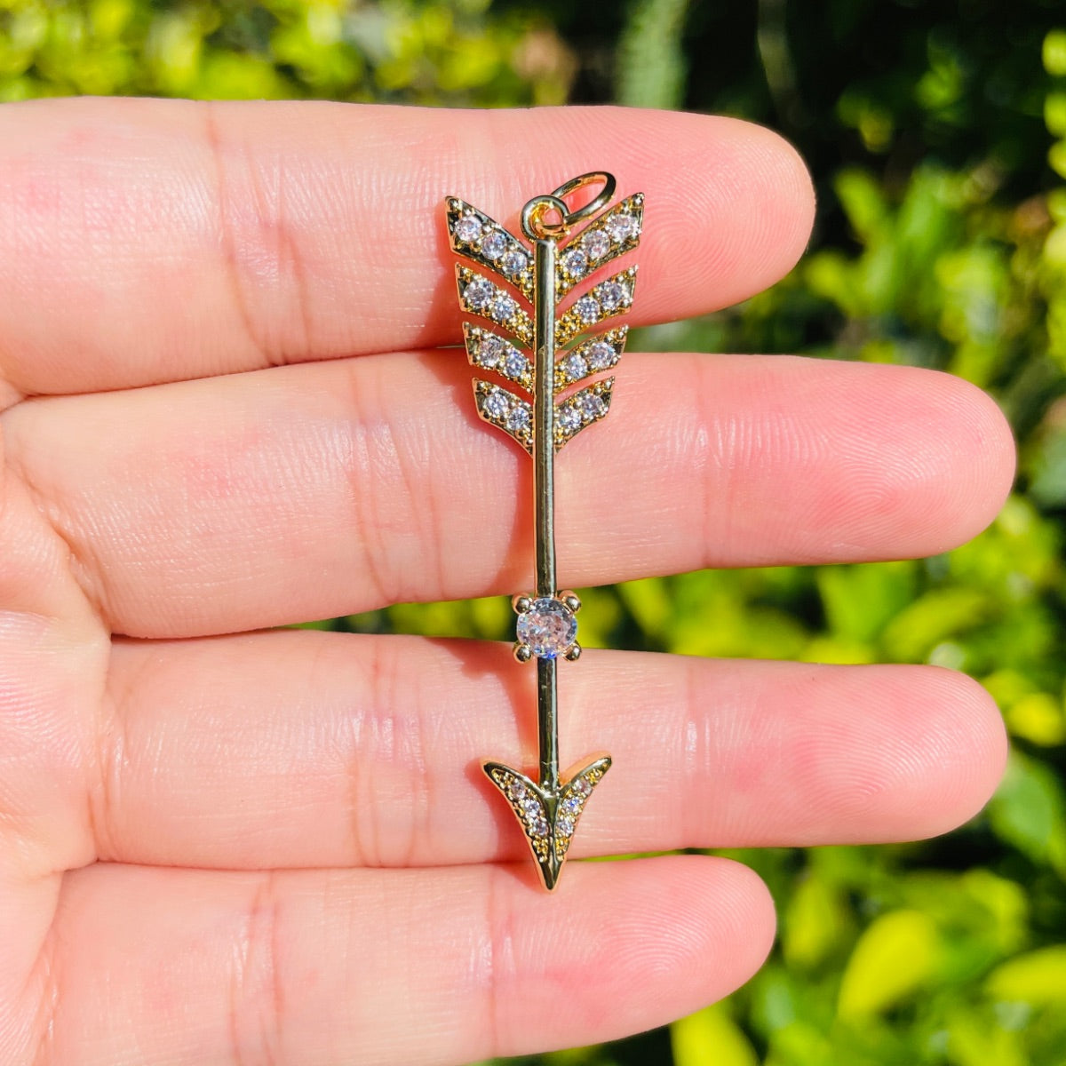10pcs/lot 47.5*13mm CZ Paved Arrow Charms for Bracelet & Necklace Making Gold CZ Paved Charms New Charms Arrivals Symbols Charms Beads Beyond