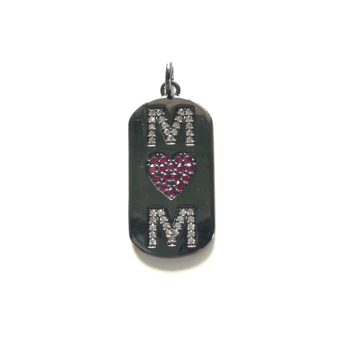 10pcs/lot 31*15mm CZ Pave Love Mom Tag Charms Pendants CZ Paved Charms Mother's Day New Charms Arrivals Charms Beads Beyond
