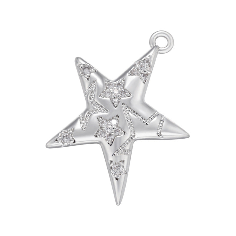 10pcs/lot Gold Silver Plated CZ Paved Star Charms Silver CZ Paved Charms Sun Moon Stars Charms Beads Beyond