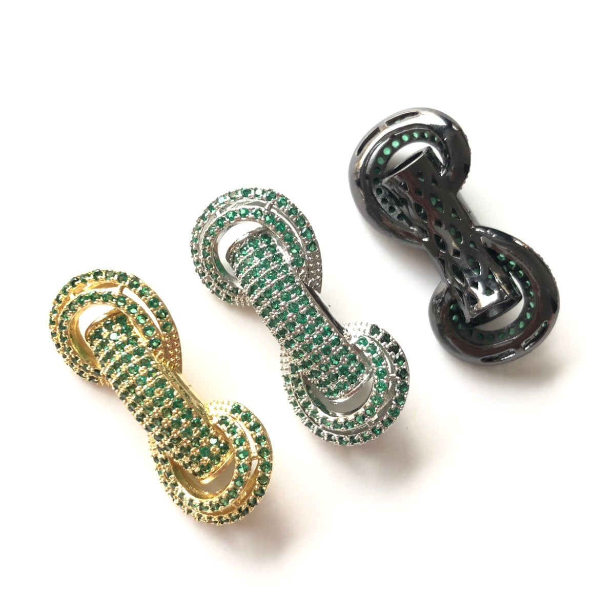 5pcs/lot 31*14.5*8mm Green CZ Paved Tube Bar Spacers CZ Paved Spacers Colorful Zirconia New Spacers Arrivals Tube Bar Centerpieces Charms Beads Beyond