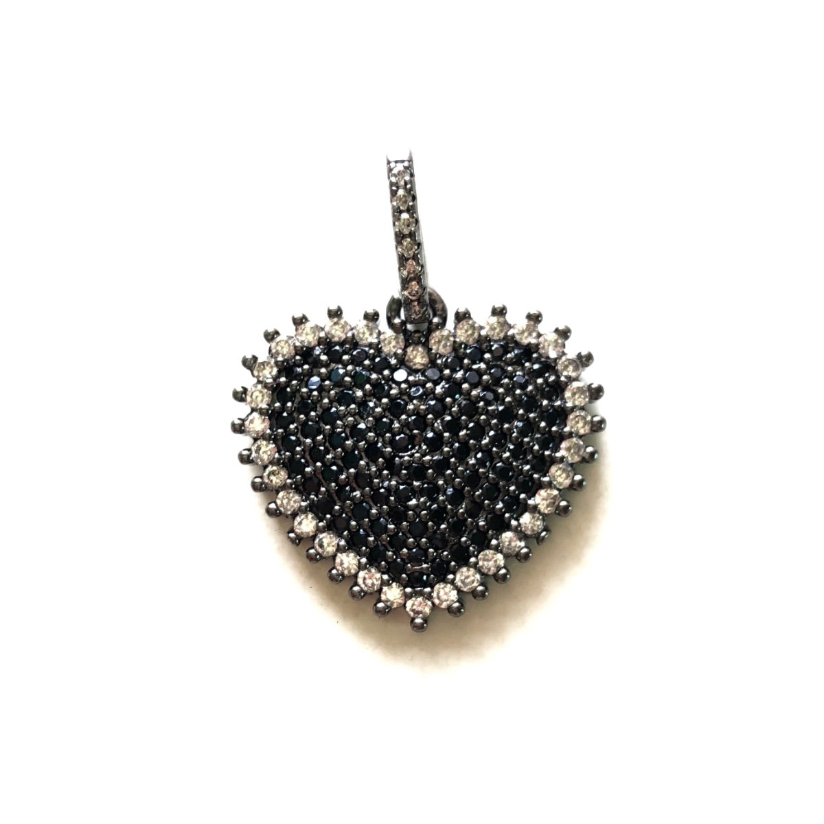 10pcs/lot CZ Paved Heart Charm Pendants CZ Paved Charms Hearts New Charms Arrivals Charms Beads Beyond