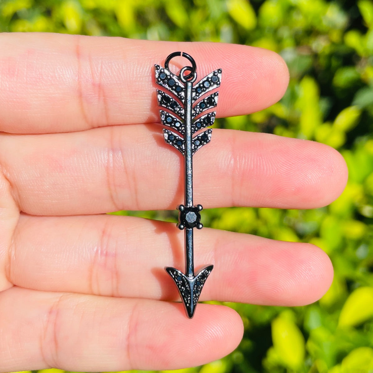 10pcs/lot 47.5*13mm CZ Paved Arrow Charms for Bracelet & Necklace Making Black on Black CZ Paved Charms New Charms Arrivals Symbols Charms Beads Beyond