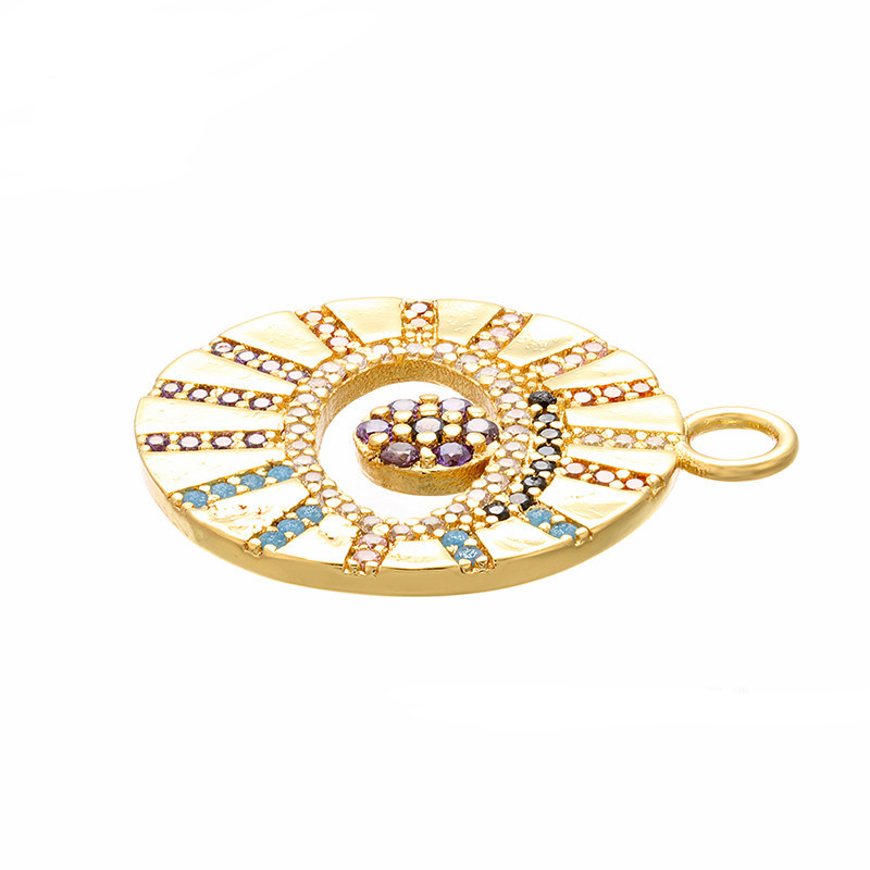 10pcs/lot 24*20mm Multicolor CZ Paved Evil Eye Charms CZ Paved Charms Colorful Zirconia Evil Eyes Charms Beads Beyond