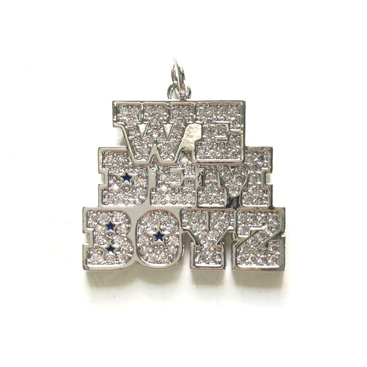 10pcs/lot 30*28mm CZ Paved We Dem Boyz Word Cowboys American Football Soccer Charms Silver CZ Paved Charms American Football Sports New Charms Arrivals Charms Beads Beyond