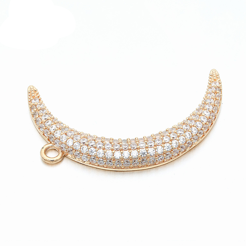 10pcs/lot 39*24mm CZ Paved Moon Charms CZ Paved Charms Sun Moon Stars Charms Beads Beyond