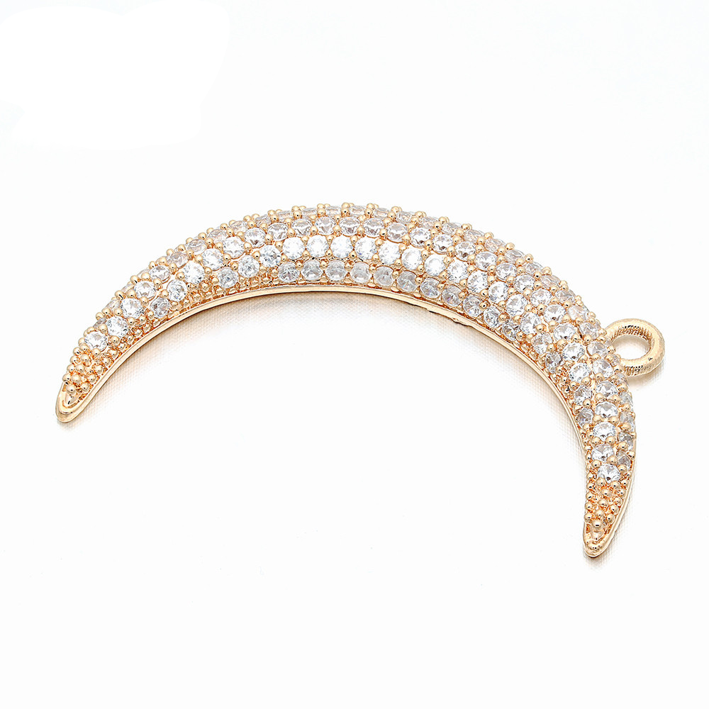 10pcs/lot 39*24mm CZ Paved Moon Charms CZ Paved Charms Sun Moon Stars Charms Beads Beyond