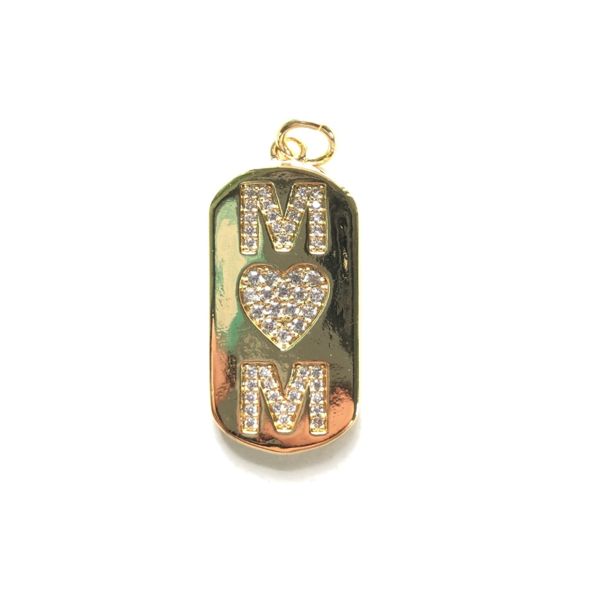10pcs/lot 31*15mm CZ Pave Love Mom Tag Charms Pendants CZ Paved Charms Mother's Day New Charms Arrivals Charms Beads Beyond