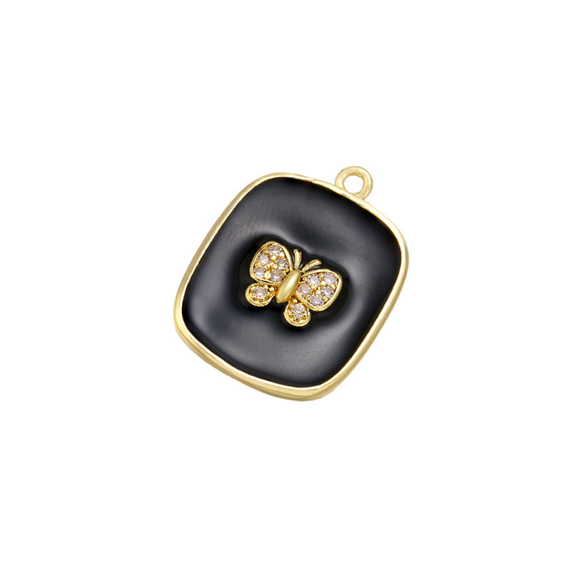 10pcs/lot 21*16mm Enamel Butterfly Charm for Bracelet & Necklace Making Black Enamel Charms Charms Beads Beyond