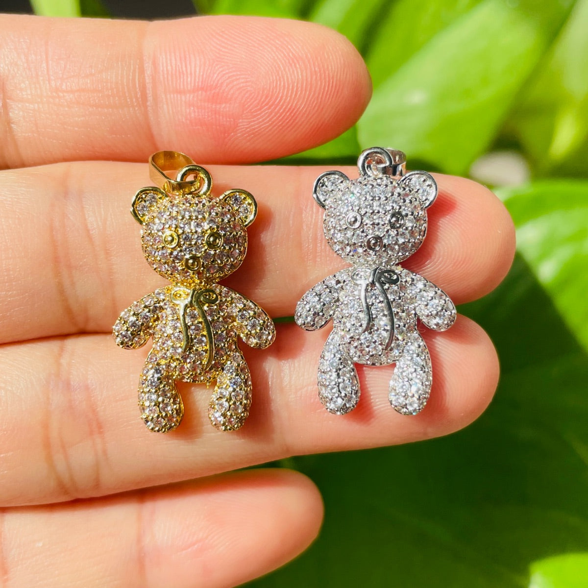 5-10pcs/lot 32*16mm CZ Paved Cute Bear Charms Mix Colors CZ Paved Charms Animals & Insects New Charms Arrivals Charms Beads Beyond