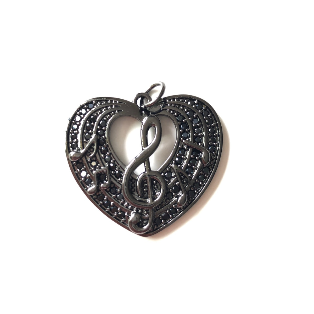 10pcs/lot 29.5*26.5mm CZ Paved Music Notes Heart Charms CZ Paved Charms Hearts New Charms Arrivals Charms Beads Beyond