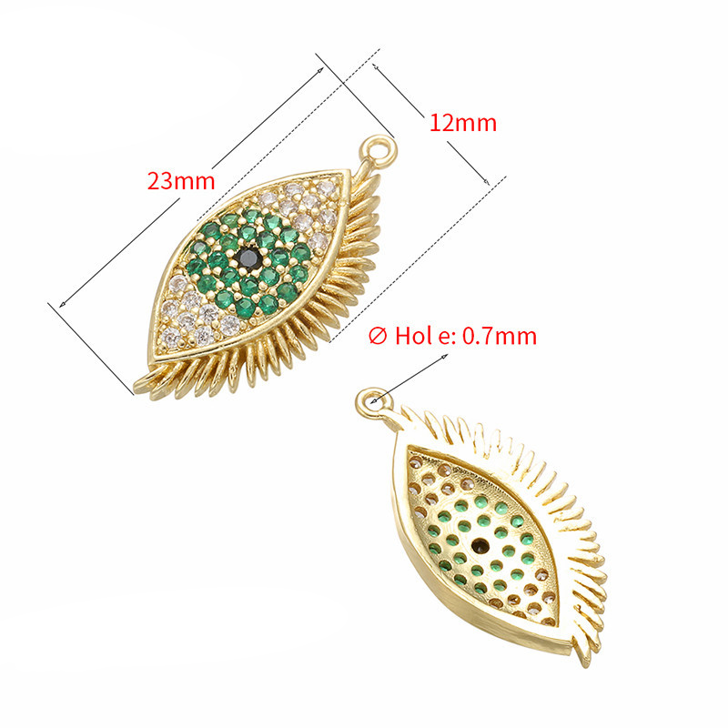 10pcs/lot 23*12mm Multicolor CZ Paved Evil Eye Charms CZ Paved Charms Colorful Zirconia Evil Eyes Charms Beads Beyond