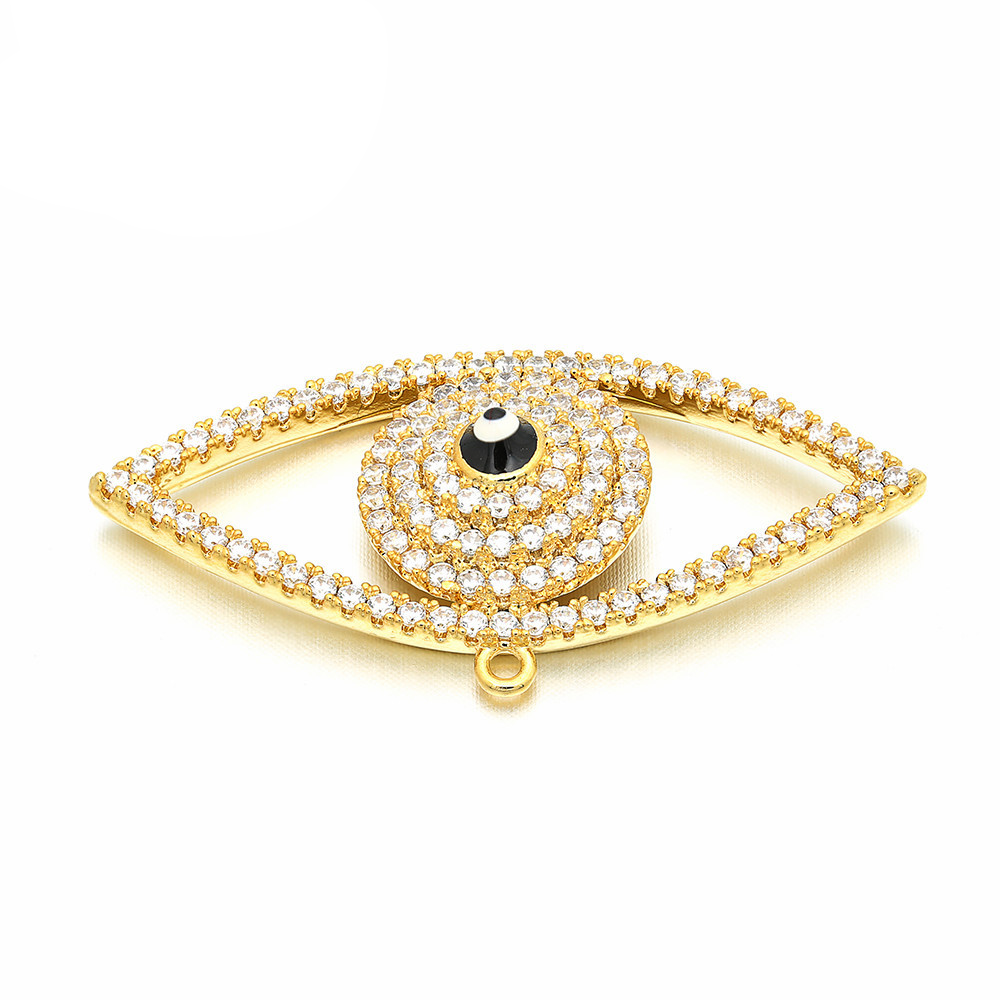 10pcs/lot 37*19mm CZ Paved Big Evil Eye Charms Gold CZ Paved Charms Evil Eyes Charms Beads Beyond