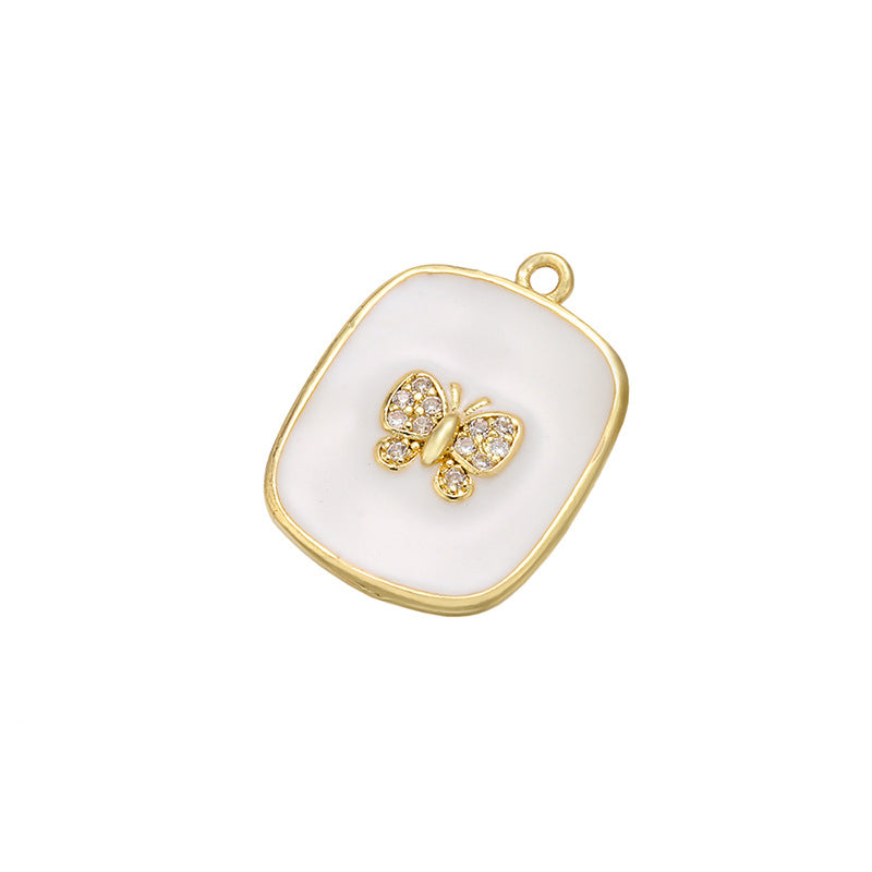 10pcs/lot 21*16mm Enamel Butterfly Charm for Bracelet & Necklace Making White Enamel Charms Charms Beads Beyond