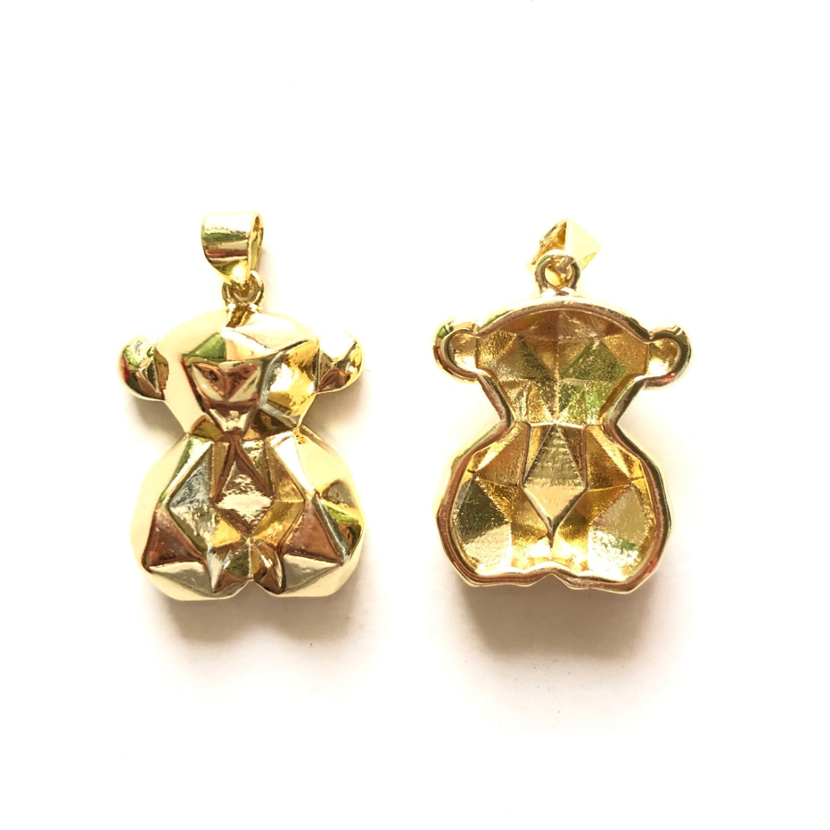 5pcs/lot 22 *17mm Gold Plated Cute Baby Bear Charm Pendants CZ Paved Charms Animals & Insects Charms Beads Beyond