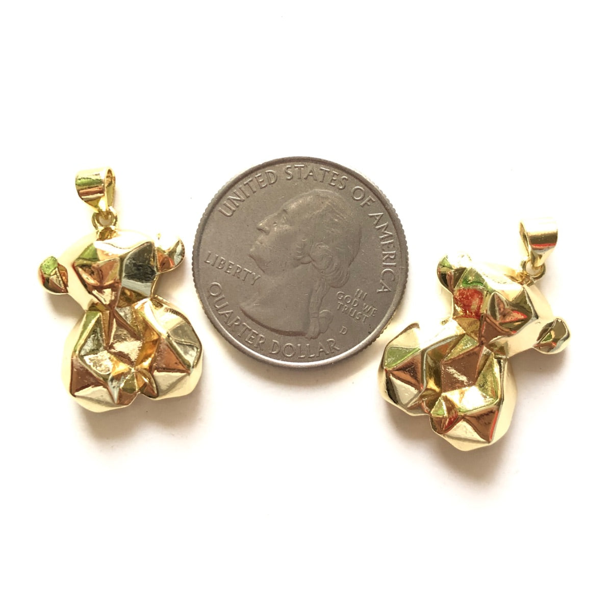 5pcs/lot 22 *17mm Gold Plated Cute Baby Bear Charm Pendants CZ Paved Charms Animals & Insects Charms Beads Beyond