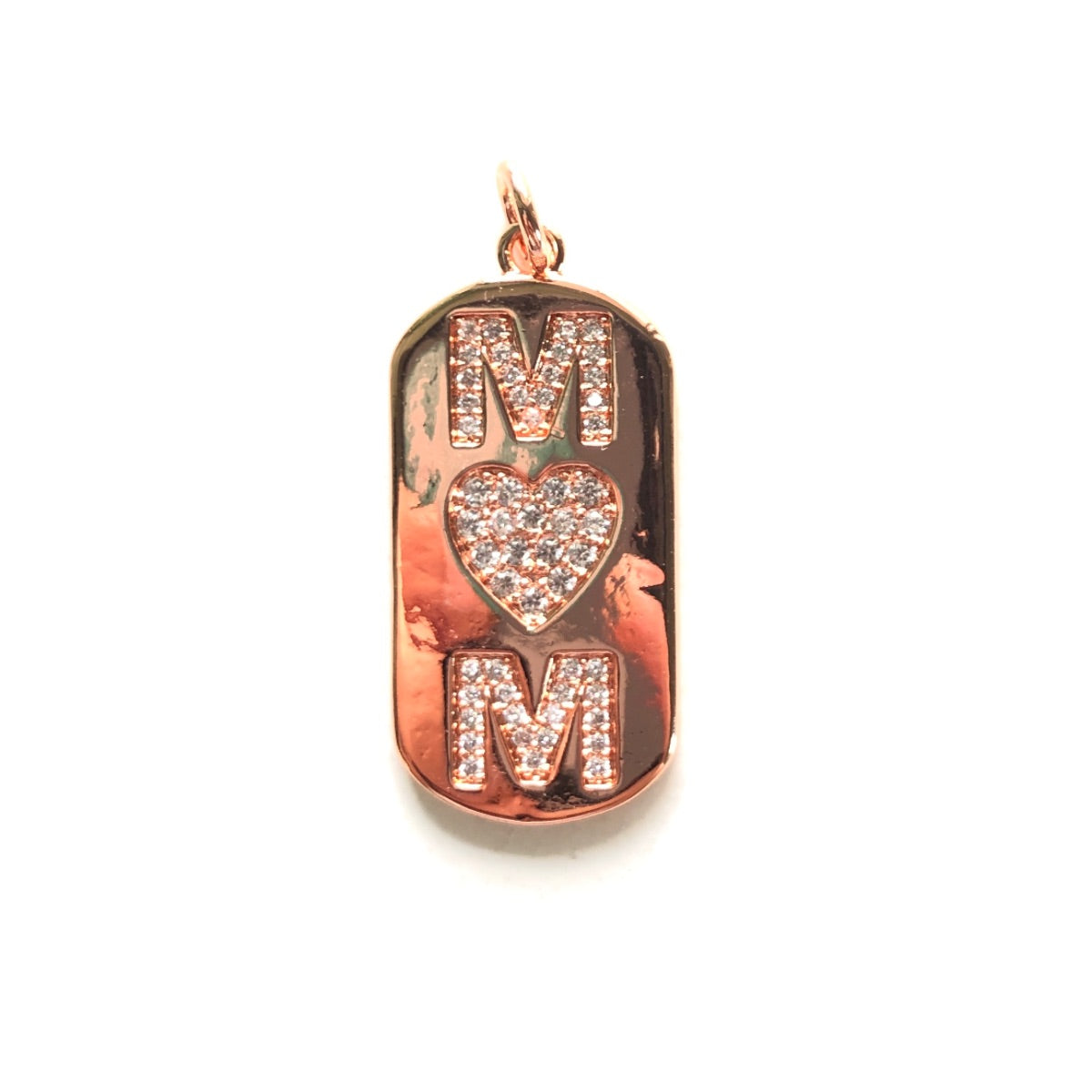 10pcs/lot 31*15mm CZ Pave Love Mom Tag Charms Pendants CZ Paved Charms Mother's Day New Charms Arrivals Charms Beads Beyond