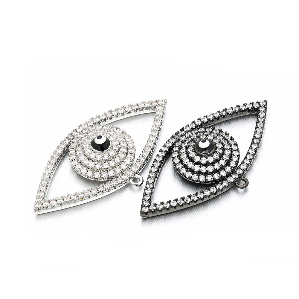 10pcs/lot 37*19mm CZ Paved Big Evil Eye Charms CZ Paved Charms Evil Eyes Charms Beads Beyond
