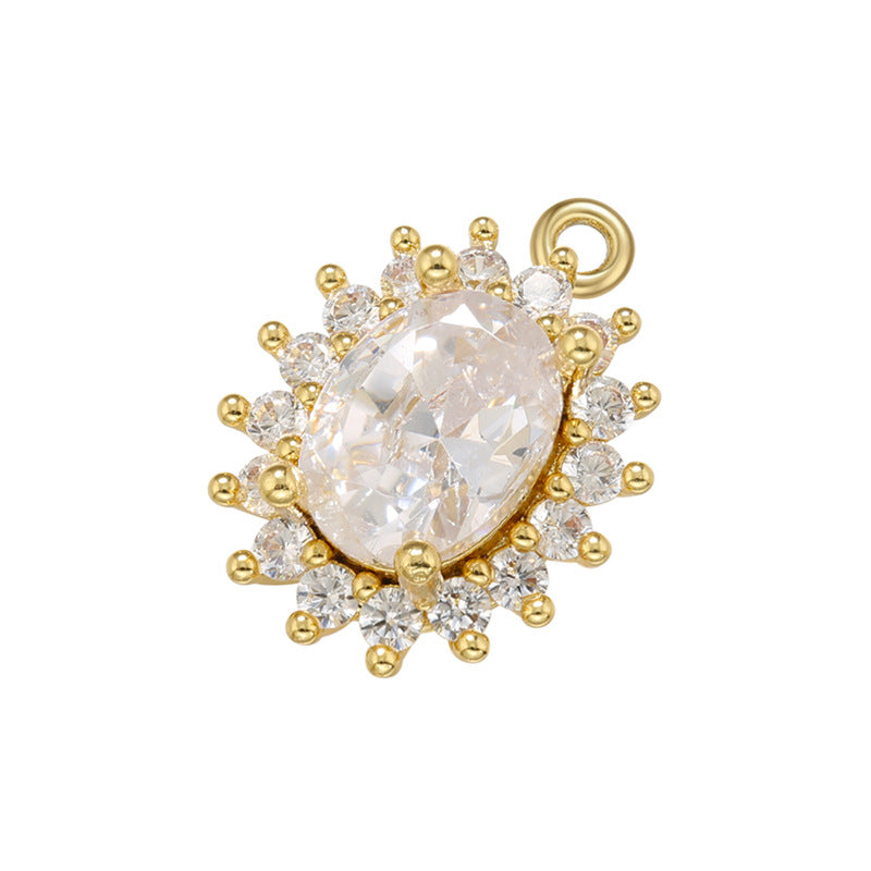 10pcs/lot Gold Silver Plated Colorful Diamond Charms Clear on Gold CZ Paved Charms Colorful Zirconia Diamond Charms Beads Beyond