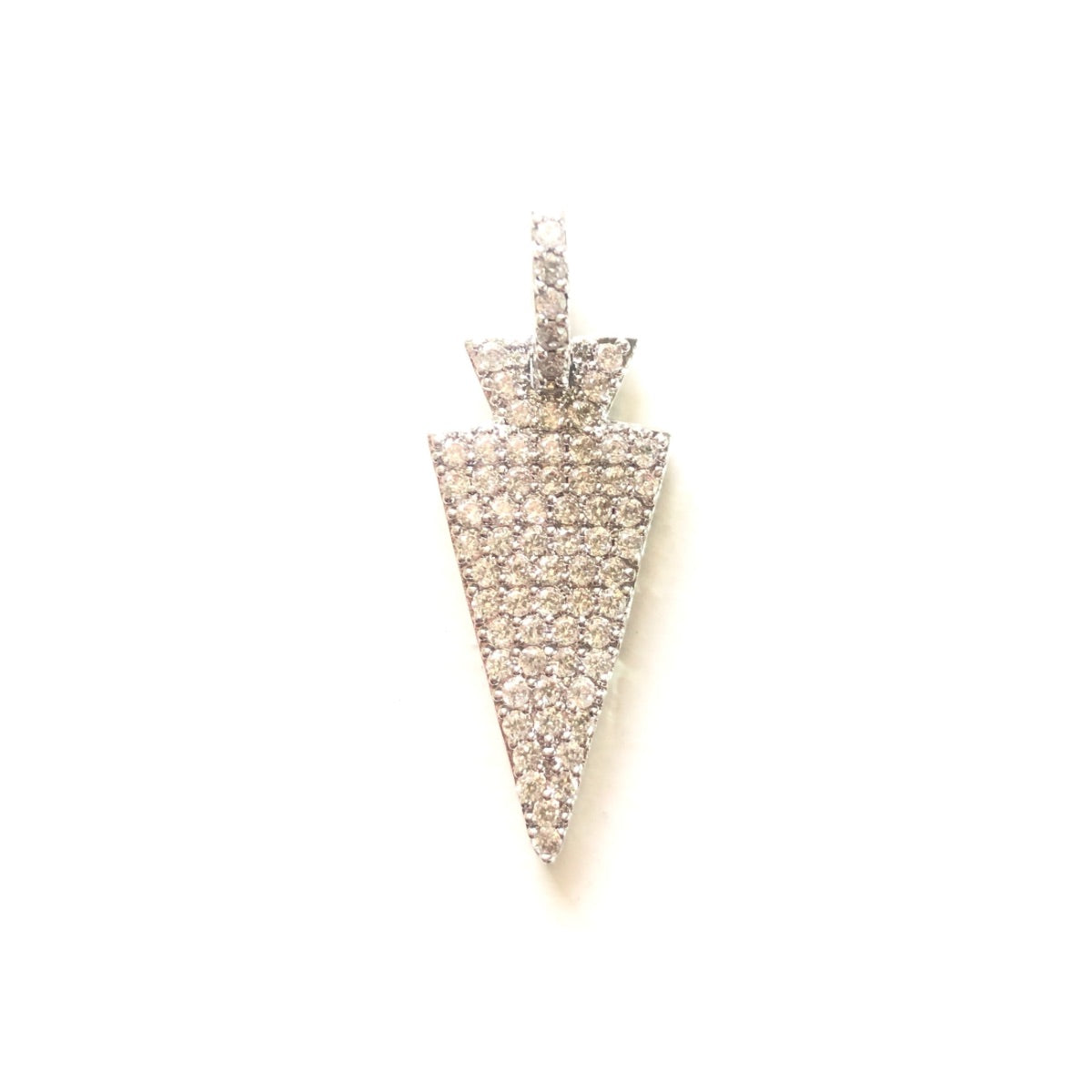 5-10pcs/lot 30*11mm CZ Pave Arrow Charm Pendants Silver CZ Paved Charms Geometrics Charms Beads Beyond