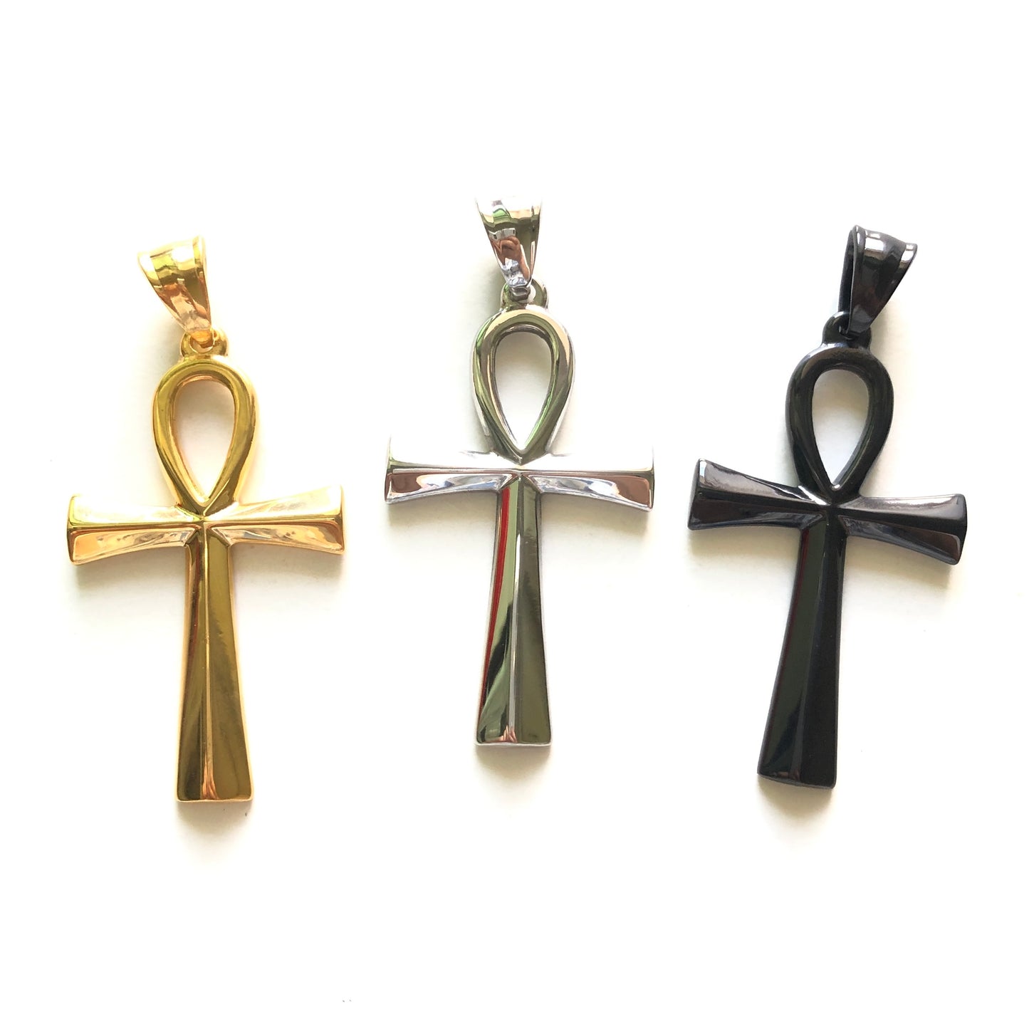 5pcs/lot 53*26mm Stainless Steel ANKH Charm Stainless Steel Charms ANKH Charms Beads Beyond