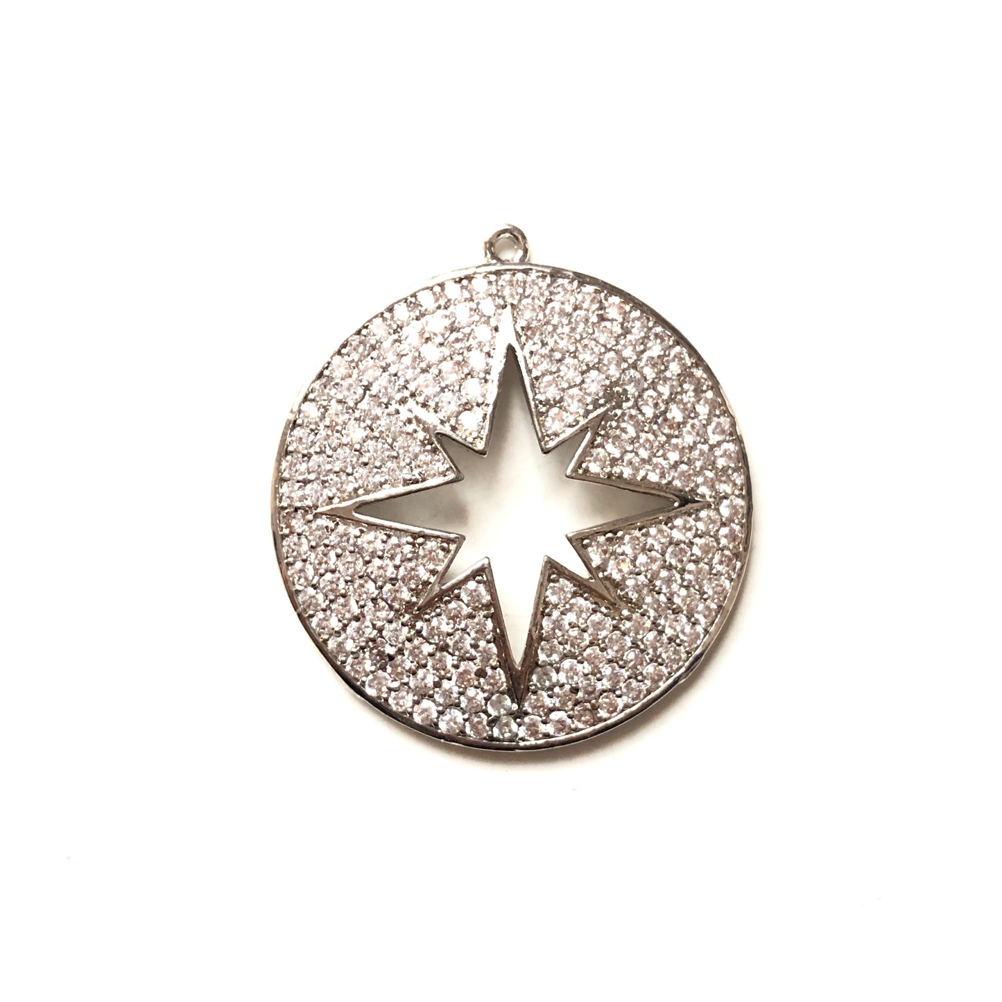 10pcs/lot 30*30mm CZ Paved Star Shield Charms Silver CZ Paved Charms Large Sizes Sun Moon Stars Charms Beads Beyond
