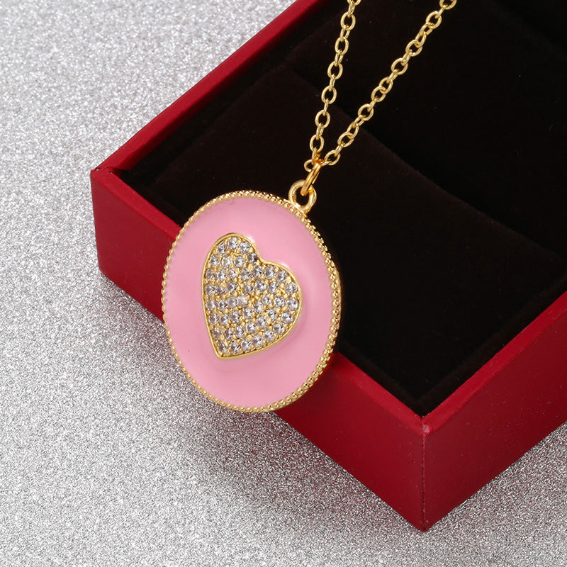 10pcs/lot 27.5*24mm Colorful Enamel CZ Pave Heart Charm Enamel Charms Charms Beads Beyond