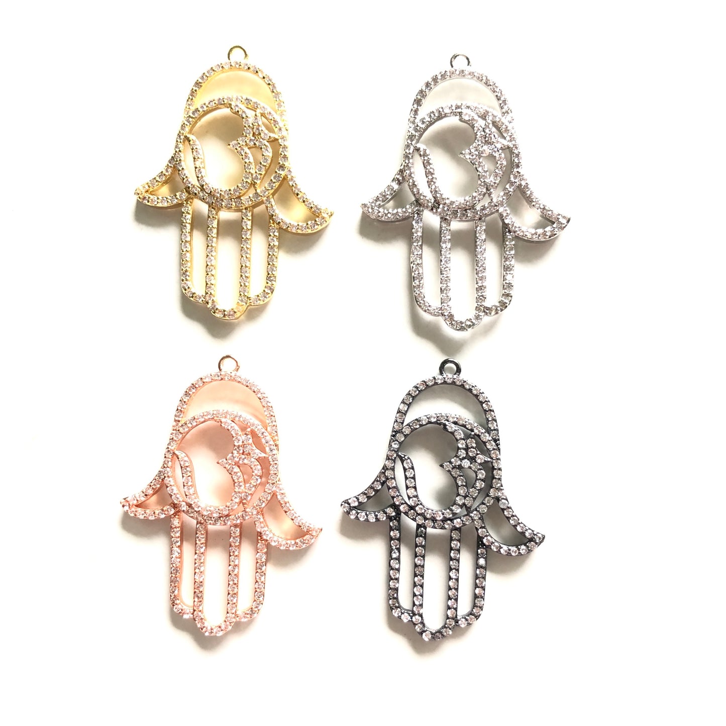 10pcs/lot 35*25mm CZ Paved Hamsa Charms CZ Paved Charms Hamsa Charms Beads Beyond