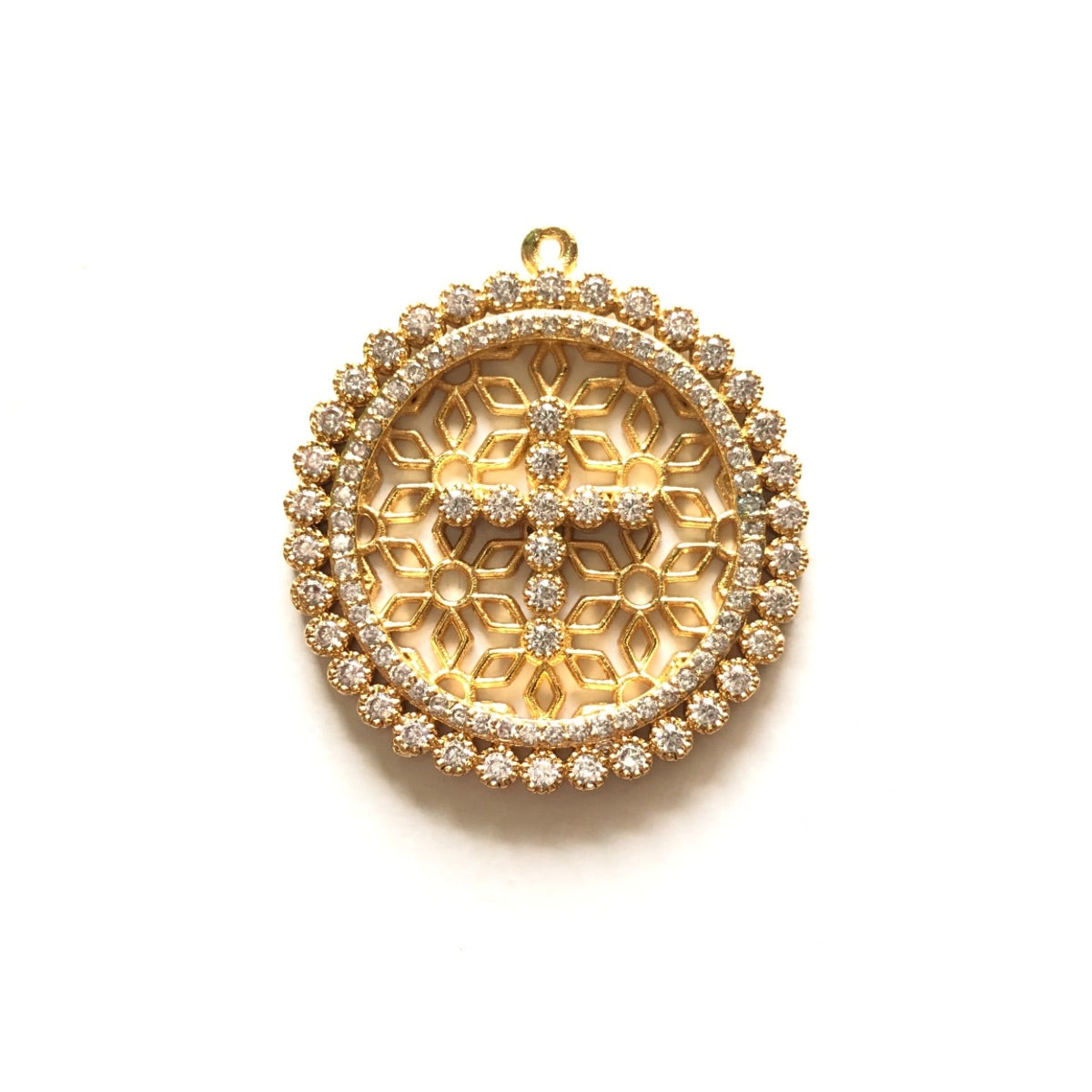 5-10pcs/lot 32*30mm CZ Paved Big Size Round Cross Charms Gold CZ Paved Charms Crosses Large Sizes Charms Beads Beyond