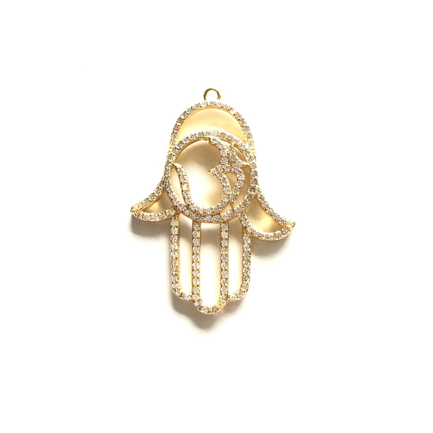10pcs/lot 35*25mm CZ Paved Hamsa Charms Gold CZ Paved Charms Hamsa Charms Beads Beyond